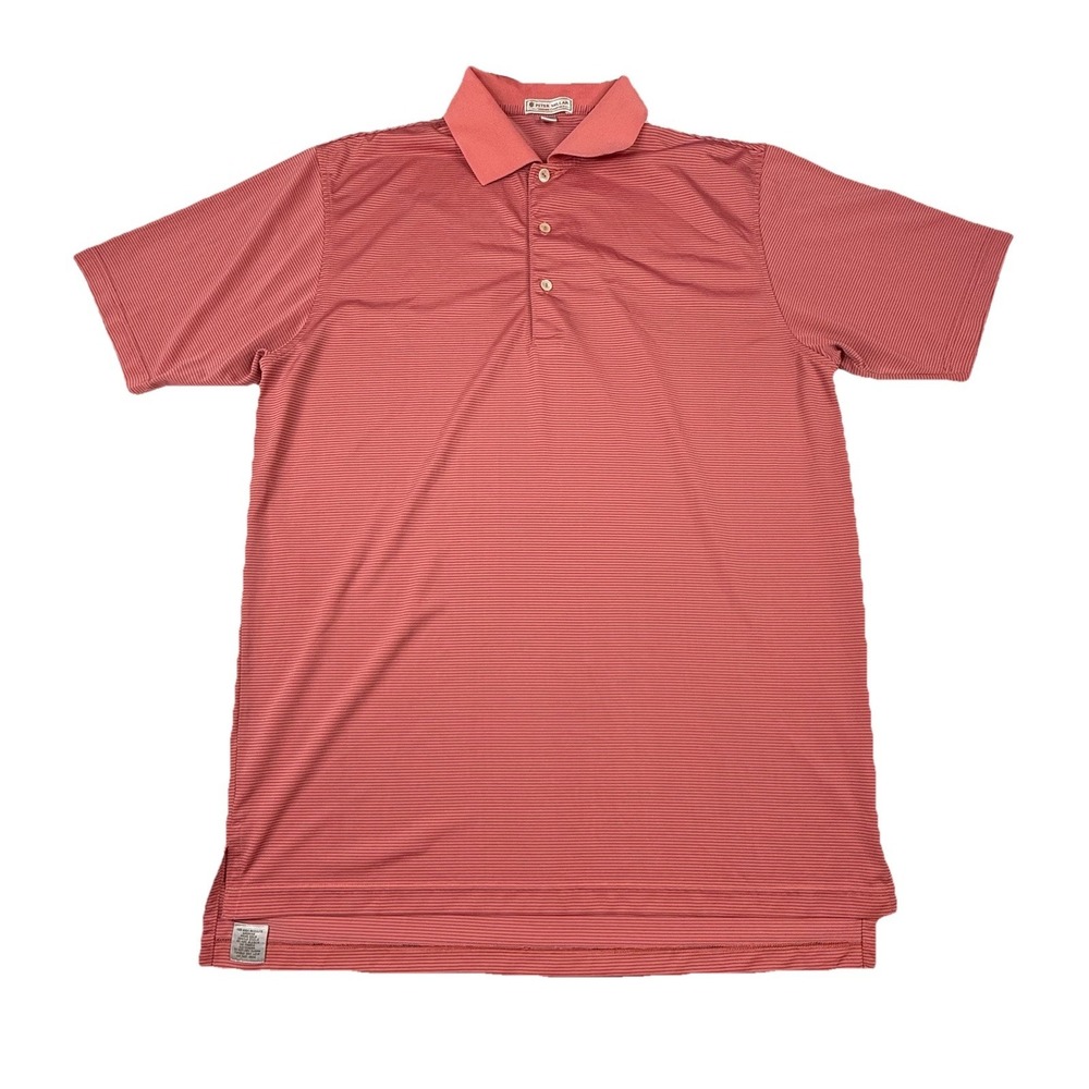 Peter Millar Summer Comfort Golf Polo Pink Blue Striped Men's Large